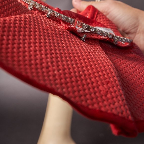 Red Jeweled Facinator Hat - Picture 10 of 11